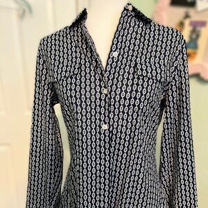 Nautica Button Up Blouse, Size L
